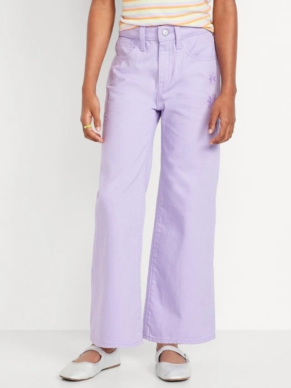 Old Navy High Rise Baggy Wide Leg Jeans in Lavender Haven Purple Size 12